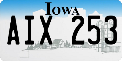 IA license plate AIX253