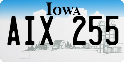 IA license plate AIX255
