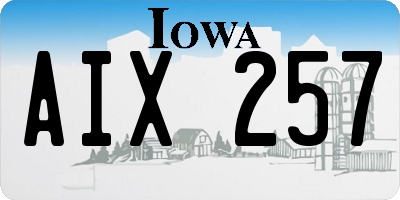 IA license plate AIX257