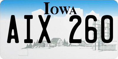 IA license plate AIX260