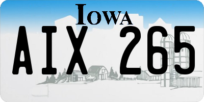 IA license plate AIX265