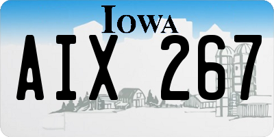IA license plate AIX267