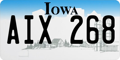 IA license plate AIX268