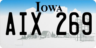 IA license plate AIX269