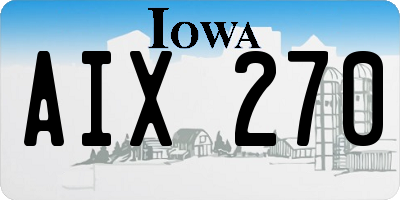 IA license plate AIX270