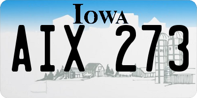 IA license plate AIX273