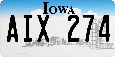 IA license plate AIX274