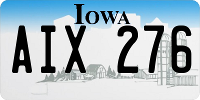 IA license plate AIX276