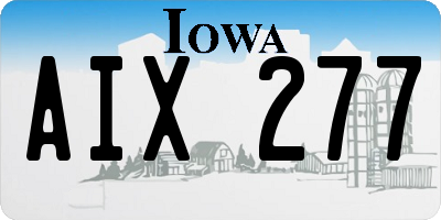 IA license plate AIX277