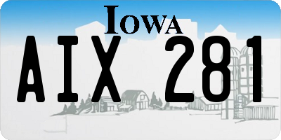 IA license plate AIX281