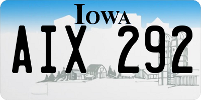 IA license plate AIX292