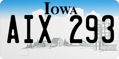 IA license plate AIX293