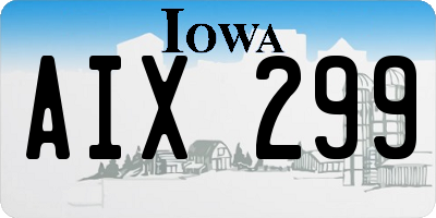 IA license plate AIX299