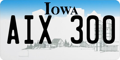 IA license plate AIX300