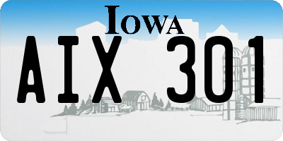 IA license plate AIX301