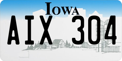 IA license plate AIX304