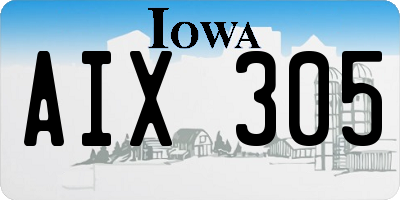 IA license plate AIX305
