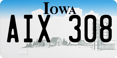 IA license plate AIX308