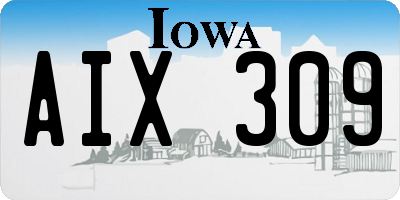 IA license plate AIX309