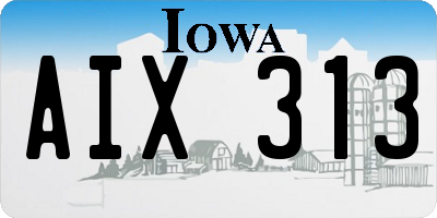 IA license plate AIX313