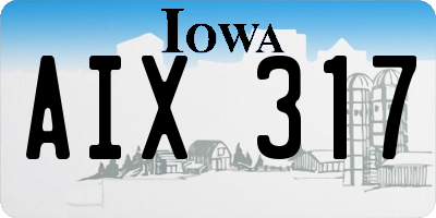 IA license plate AIX317