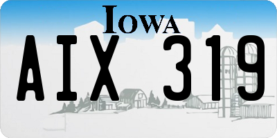 IA license plate AIX319