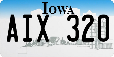 IA license plate AIX320