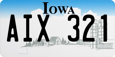 IA license plate AIX321