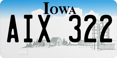 IA license plate AIX322