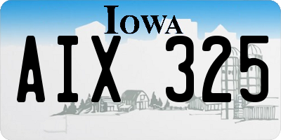 IA license plate AIX325