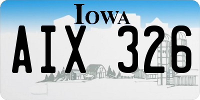IA license plate AIX326