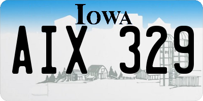 IA license plate AIX329