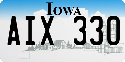 IA license plate AIX330