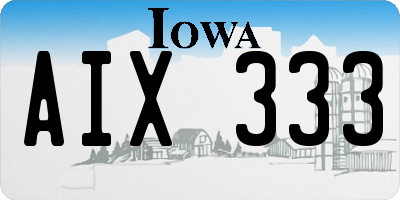IA license plate AIX333