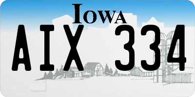 IA license plate AIX334