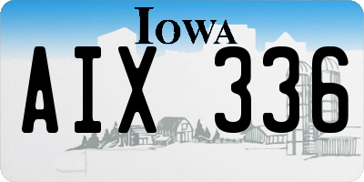 IA license plate AIX336