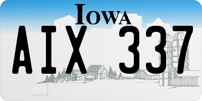 IA license plate AIX337