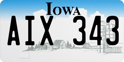 IA license plate AIX343