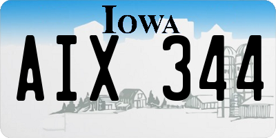 IA license plate AIX344