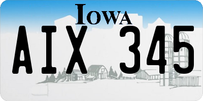 IA license plate AIX345