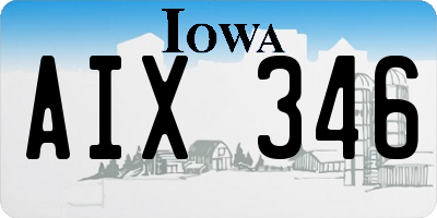 IA license plate AIX346