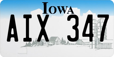 IA license plate AIX347