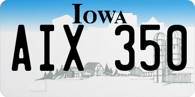 IA license plate AIX350