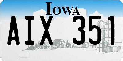 IA license plate AIX351