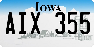 IA license plate AIX355