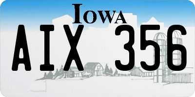 IA license plate AIX356