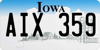 IA license plate AIX359