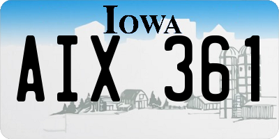 IA license plate AIX361