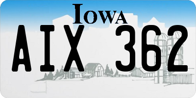 IA license plate AIX362