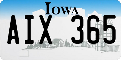 IA license plate AIX365